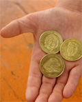 aufgehaltene Hand mit Geld, Foto: &copy; S. Hofschl&auml;ger, Pixelio