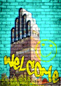 Hochtzeitsturm und Welcome Graffiti