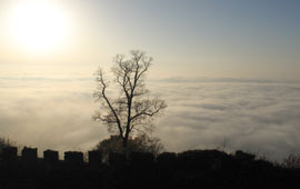 Blick vom Auerbacher Schloss auf Wolkenlandschaft